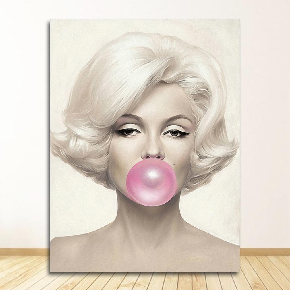 Prints Wall Pictures For Living Room Decor Sexy Woman Girl Bubble Retro Art Canvas Painting Nordic Posters And