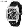 Luxury Men Quartz Wristwatch Clock 41MM Dial Multi-functional Waterproof Male Sport Watch Silicone Strap Relogio Masculino 8125