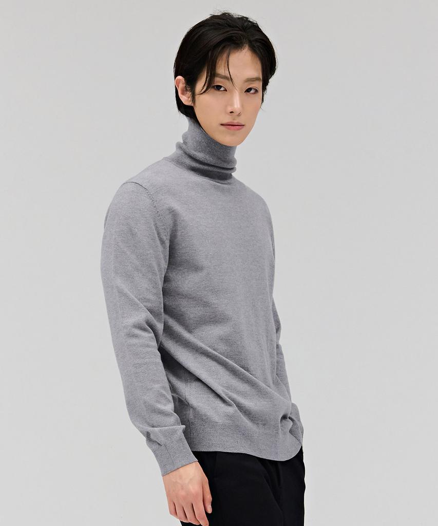 CHASECULT Men'S Essential Turtleneck Sweater - Grey