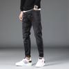 Pánské jarní džíny střední pas elastické korejské volné módní značky Harun dlouhé kalhoty pánské kalhoty s malým rovným rukávem