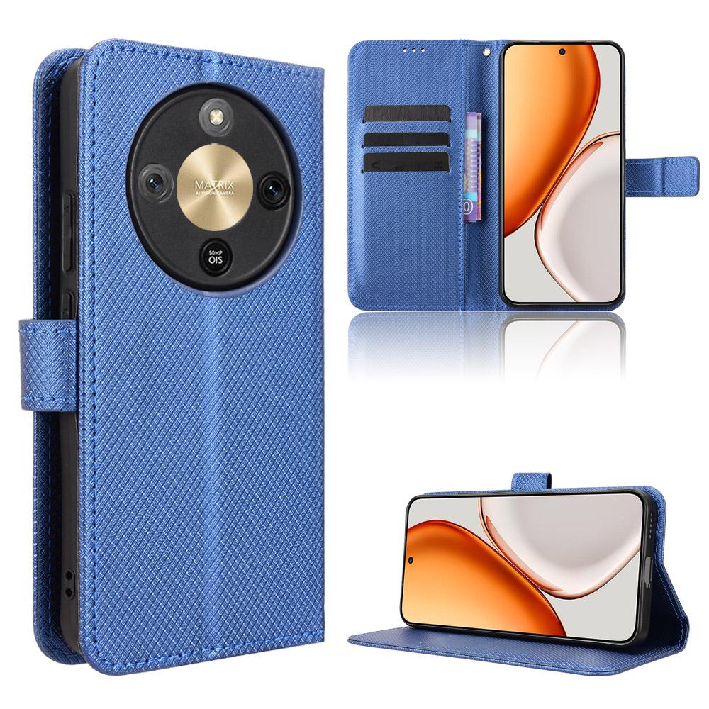 For Honor Magic8 Lite 5G/X9d 5G/X70 5G Leather Wallet Case with Strap Diamond Texture Phone Cover