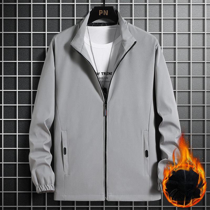 Jacka utan huva Herr Vår och Höst Stor Storlek Herr Casual Ståkrage Jacka