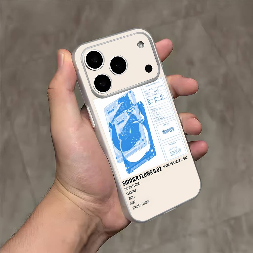 

Wave To Earth Summer Flows Shockproof Transparent White Phone Case For iPhone 17,16,15,14,13,Pro,Max Magnetic Wireless Charging iPhone16pro