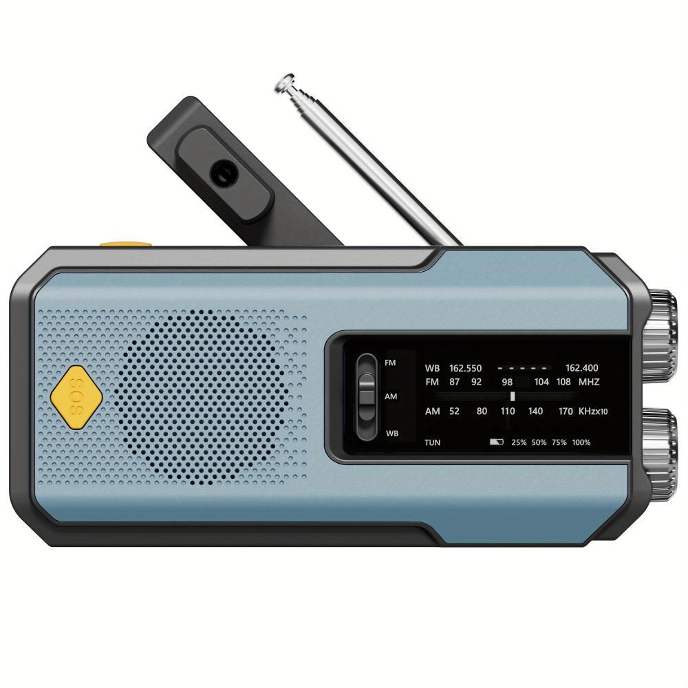 Hand Radio Portable AM/FM Radio, Weather Broadcast Emergency Hand Light Strip, Type-C Mobile Phone Charger and SOS Alarm Function