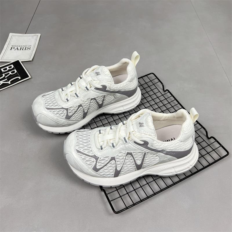 

Leather lightweight mesh breathable dad shoes women s 2025 summer new versatile outdoor mountaineering sports casual jogging shoes 35