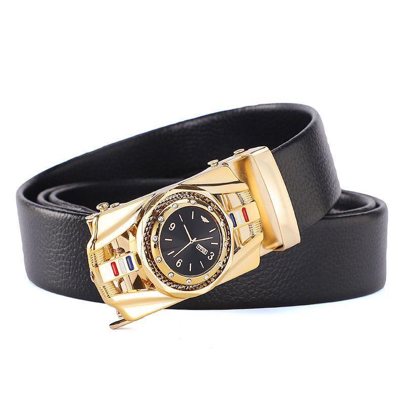Elegant High-End Automatic Buckle Leather Belt – Versatile European & American Style for Men