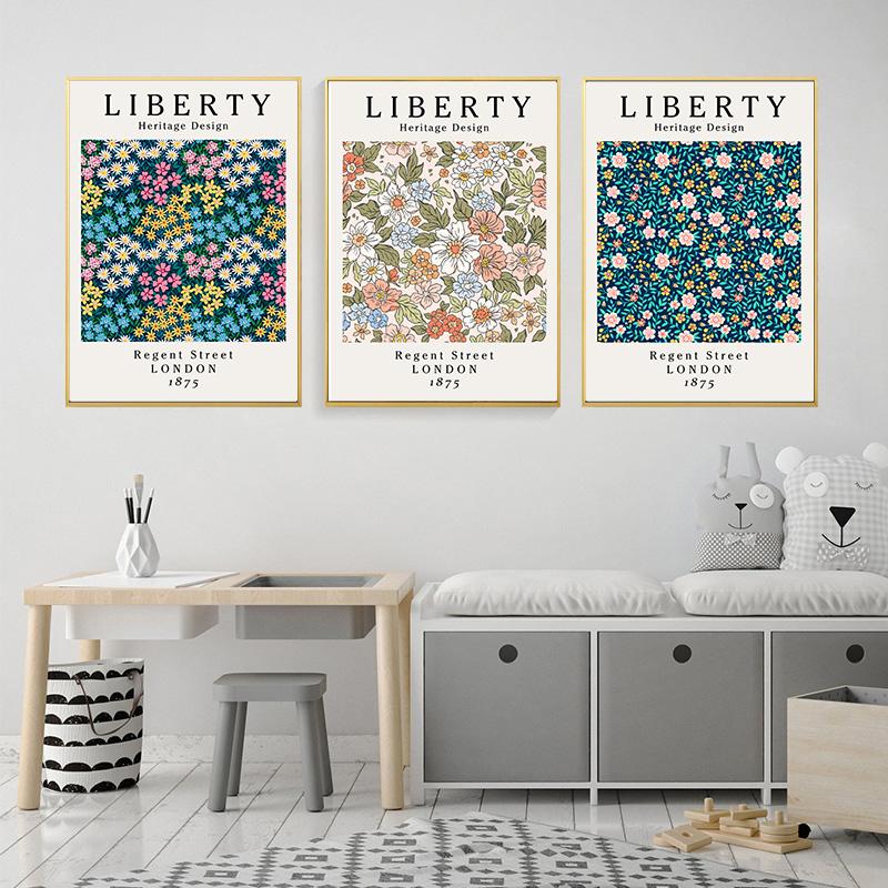 Simple Nordic Small Fresh Art Abstract Flowers and Flowers Poster Porch Living Room Decoration Painting