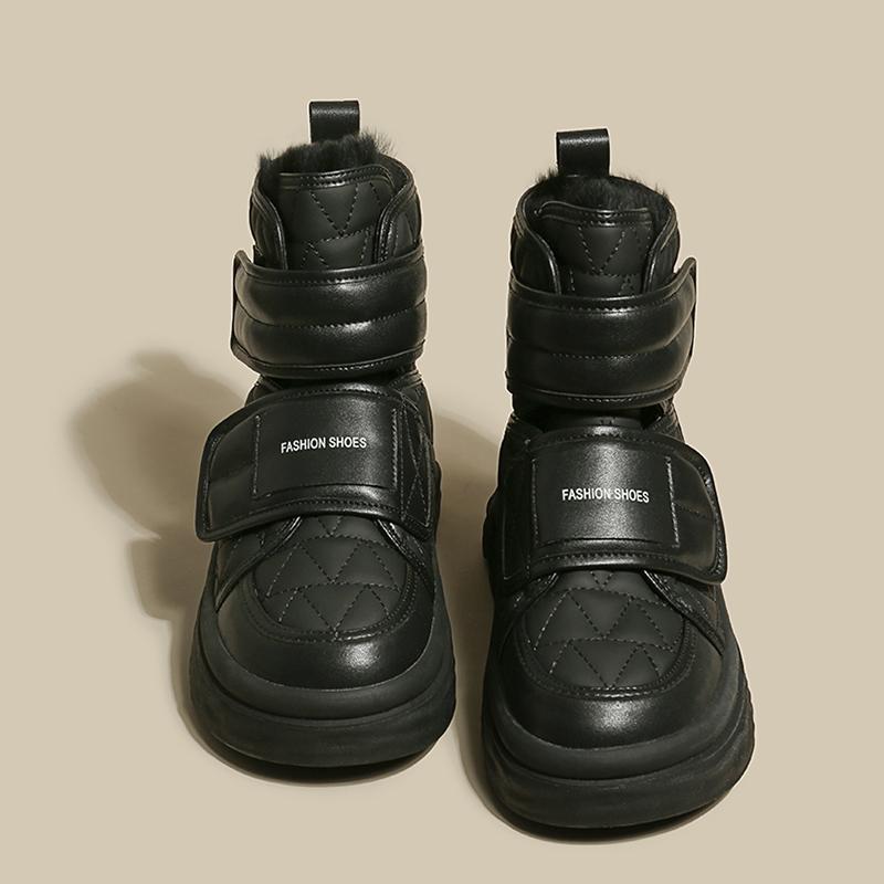 Women's Ankle Boots Flats Platform Short Plush Warm Cotton Shoes  Fashion Winter Boots   Walking Cozy Mujer Botas