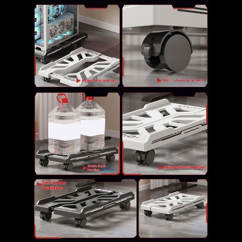 Adjustable Mobile CPU Stand with 4 Casters Wheel Floor Standing Host Stand Mobile PC Cart Stand Computer Tower Stand