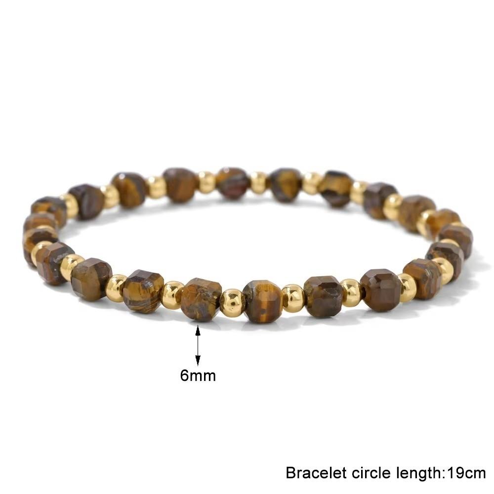 Faceted Natural Stone Lapis Lazuli Tiger Eye Bracelets Boho Square Cube Bracelet Energy Jewelry