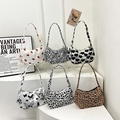 Small Fresh Underarm Bag Women's New Fashion Niche Printed Shoulder Bag Versatile Handbag