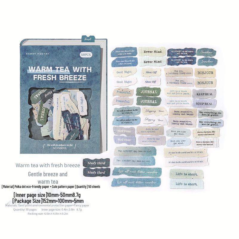 Heartfelt Sugar Poetry Stickers: Fragmented Series for Journals and DIY Collage