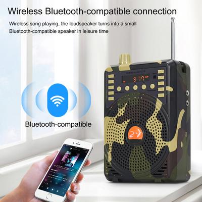 Amplificador de Voz Alta Potência HiFi Controle Remoto Infravermelho Camuflagem Compatível com Bluetooth Alto-falante Elétrico de Caça para Ensino