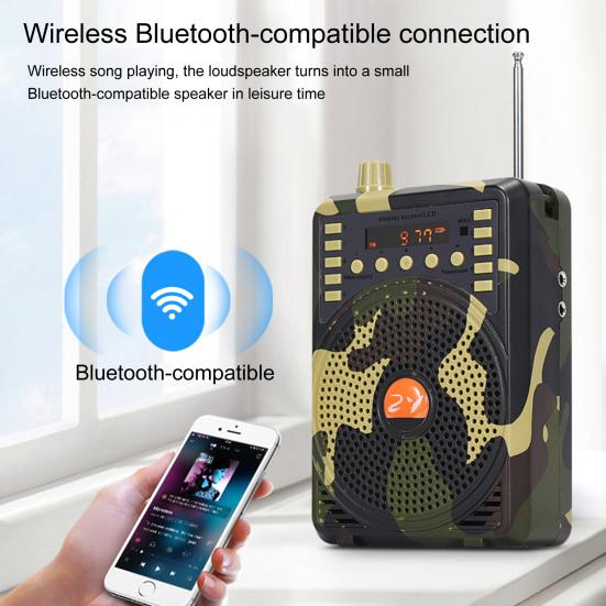 Hlasový zesilovač Vysoký výkon HiFi Infračervený dálkový ovladač Maskovací Bluetooth kompatibilní Elektrický lovecký reproduktor pro výuku
