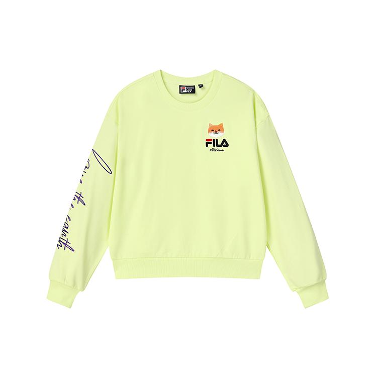 

New FILA x Pepe Shimada Sweatshirt Women s Fluorescent Lime Green F11W133299F-YE XL