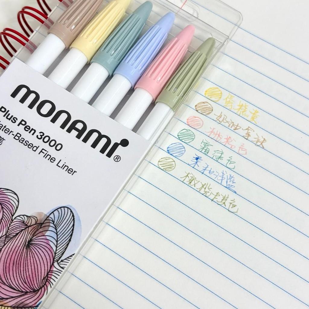 Mona Mei Plus 2022 Water-Based 60 Color Fiber Pen Set - White Barrel Liner Pen