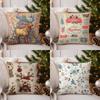 Home Decor Colorful Christmas Reindeer Decorative Pillow Cover Pattern Cushion Cover Suitable for Sofa Bedroom Car Pillow Cover