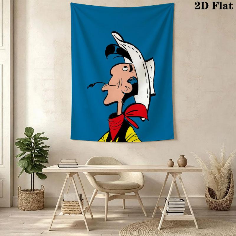 Lucky Luke Soul Wall Tapestry Aesthetic Wall Hanging Printed Fabric Blanket Decorative Tapestries for Bedroom Living Room Home Decor