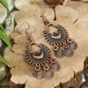 Vintage Bohemian Geometric Brown Dangle Earrings for Women Fashion Ethnic Temperament Flower Water Drop Tassel Earring Jewelry