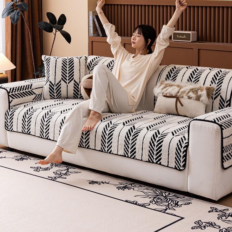 1Pcs Winter Thick Plush Sofa Cover Fashion Durable Chair Mat For Living Room Comfortable Soft Couch Cushion