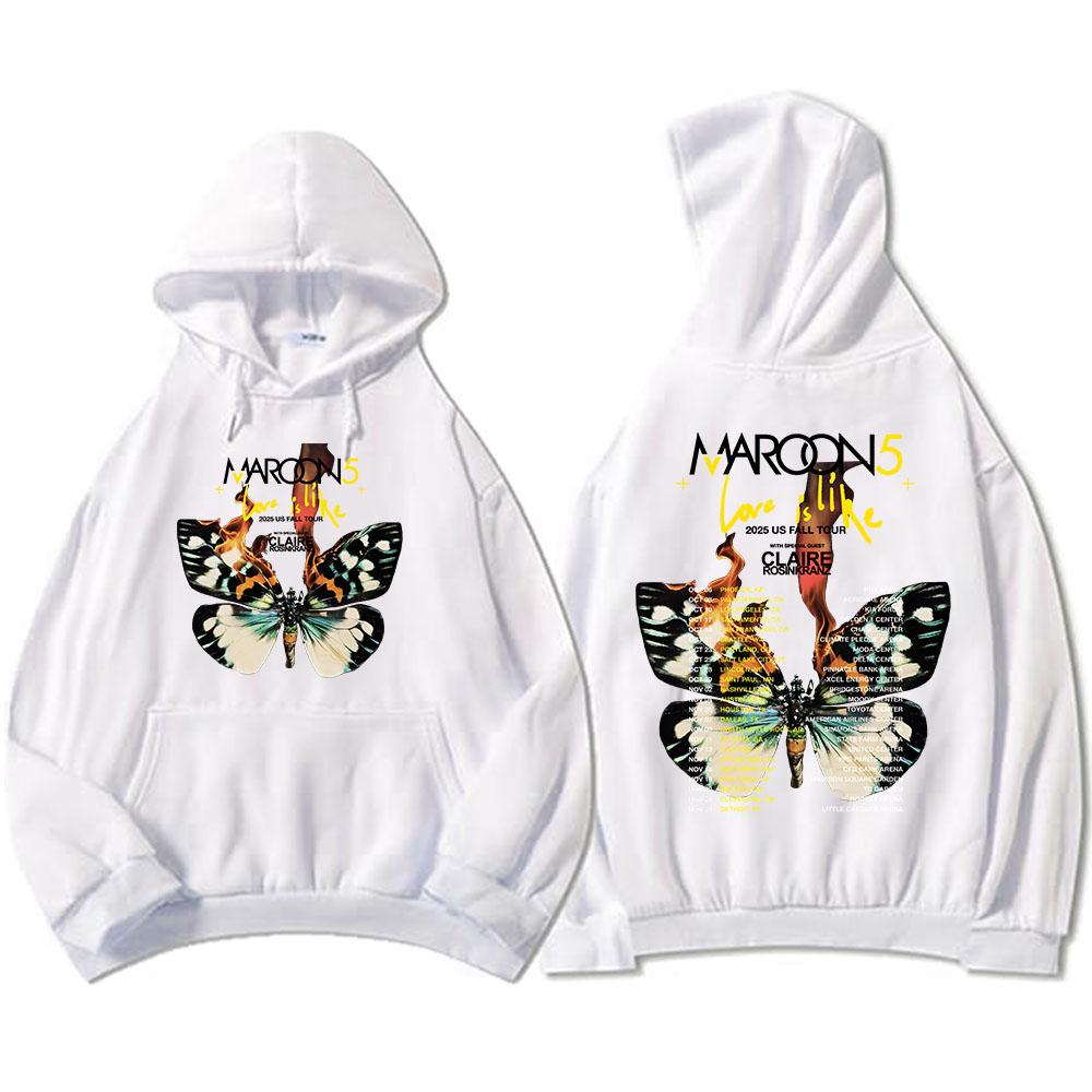 

Love Is Like Tour Толстовки MAROON 5 Графические свитшоты с длинным рукавом Мужские худи с капюшоном Уличная одежда Хип-хоп Мужская толстовка 3XL