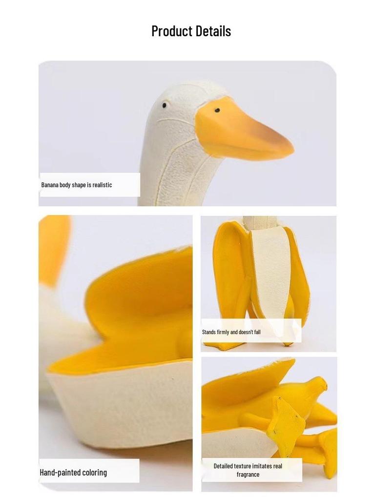 Cross-Border Hot-Selling Creative Banana Duck Resin Garden Sculpture Ornaments