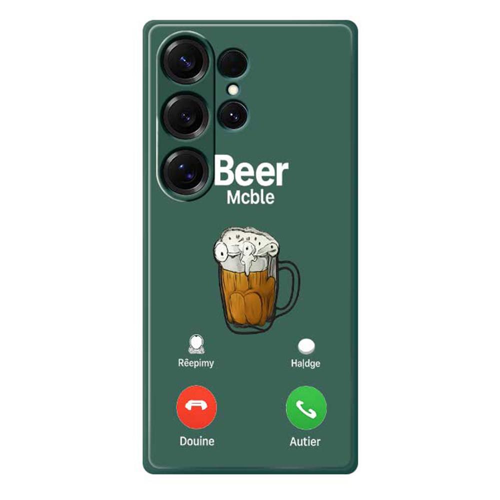 For Samsung Galaxy S25 Ultra Case Beer Pattern Printing Straight Edge TPU Phone Back Cover