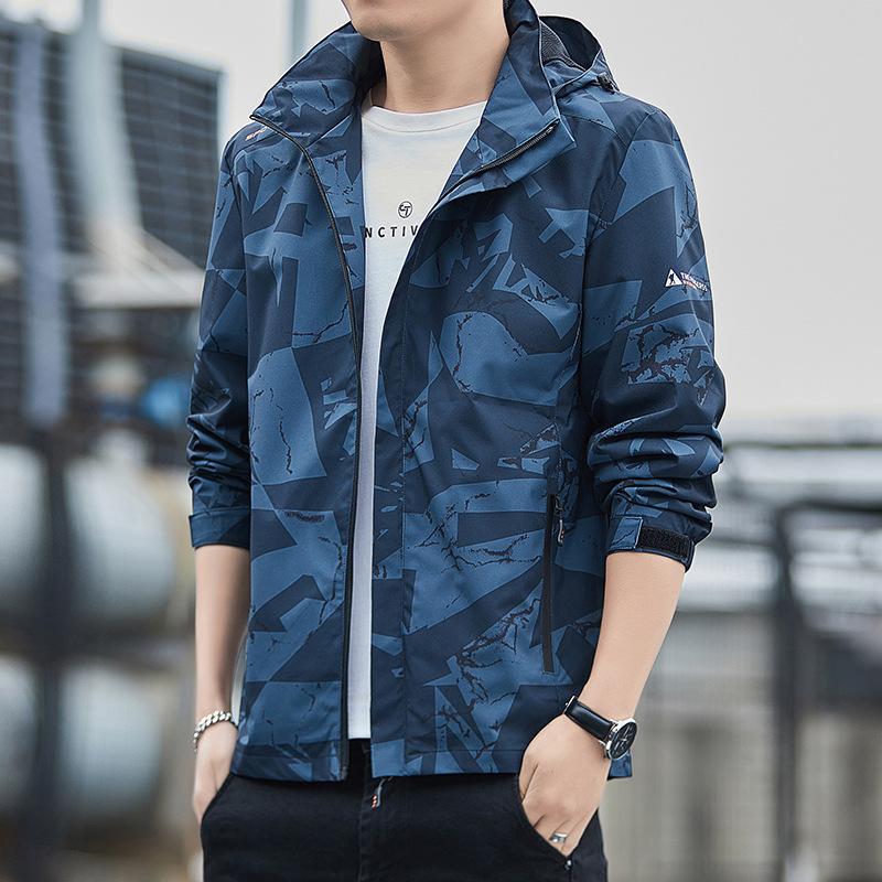 Chaqueta Casual de Otoño e Invierno para Hombre Chaqueta Deportiva para Hombre con Capucha Desmontable para Exteriores Chaqueta Cortavientos Impermeable para Hombre