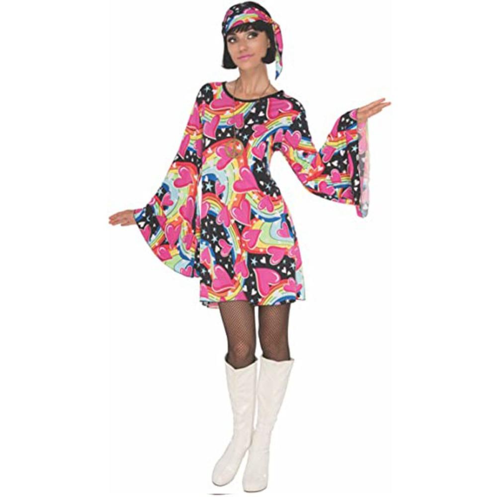 70s Hippie Halloween Printed Women's Dress