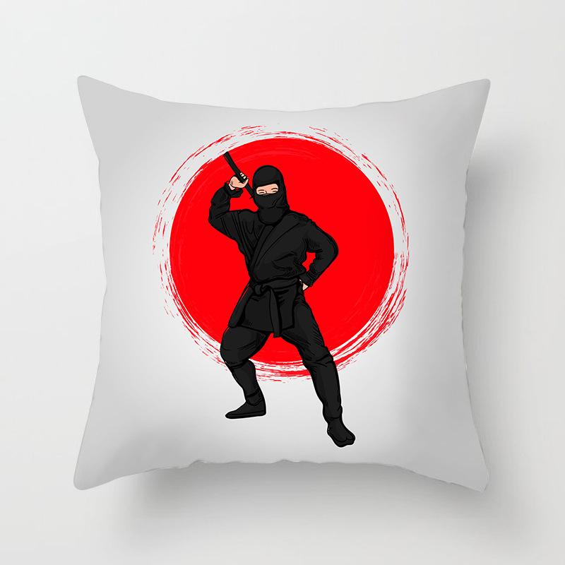 Japanese Ninja Character Digital Single-sided Printing Sofa Pillow Cushion Cover Home