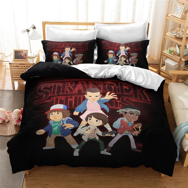 Set Biancheria da Letto 3D alla Moda Stranger Things Lusso Stampato Personalizzato /King /Europa /Usa, Set Copripiumino Singolo Matrimoniale Queen King