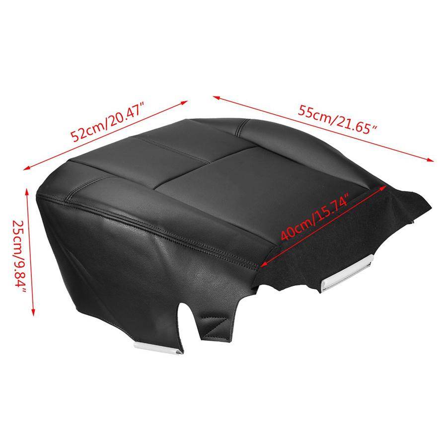 For 2007-14 Chevy Silverado 1500 2500 HD Driver Bottom PU Leather Seat Cover Black