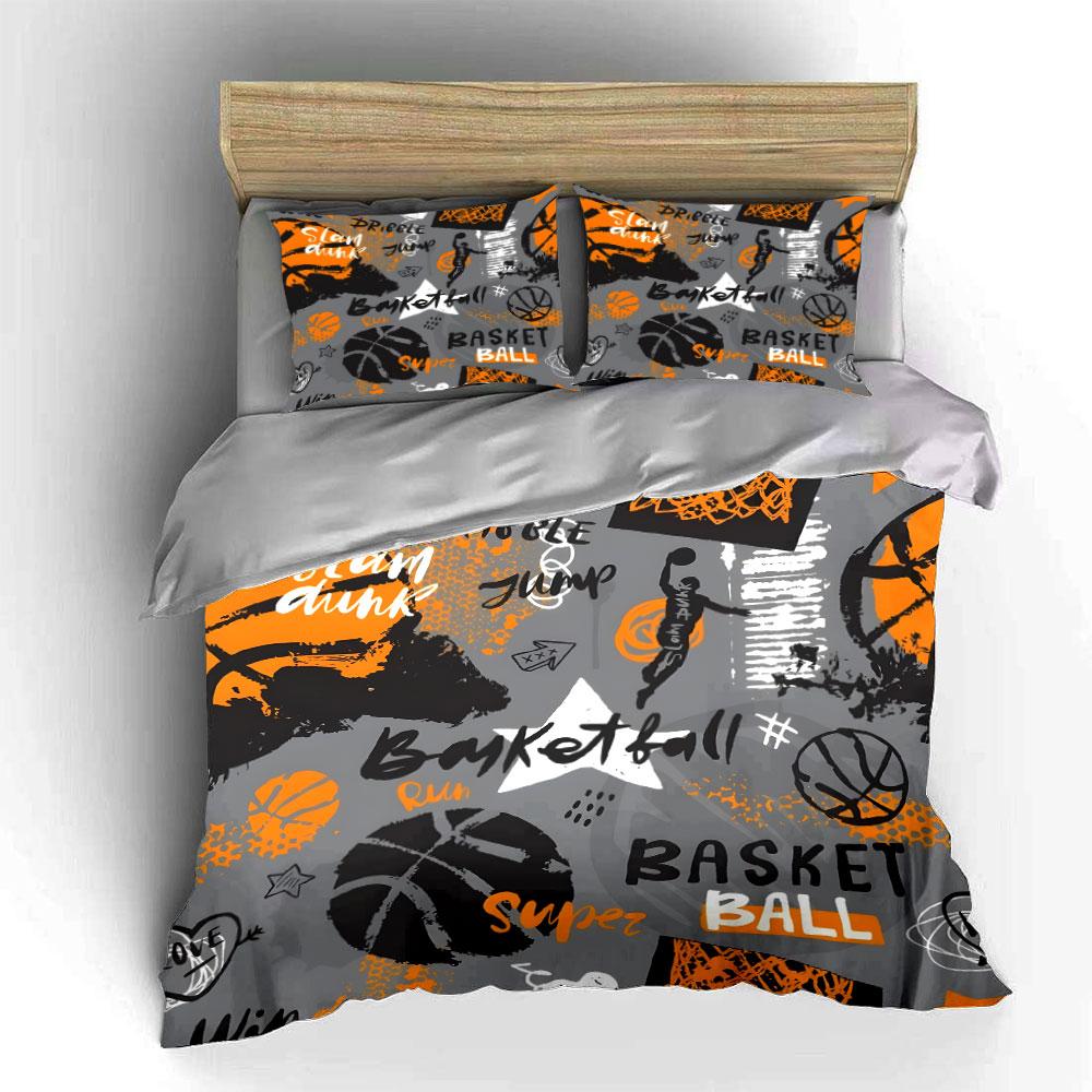 Basketball-Themed Three-Piece Set Design Exquisite Three-Piece Bedding Set Gift For Kids And Adults
