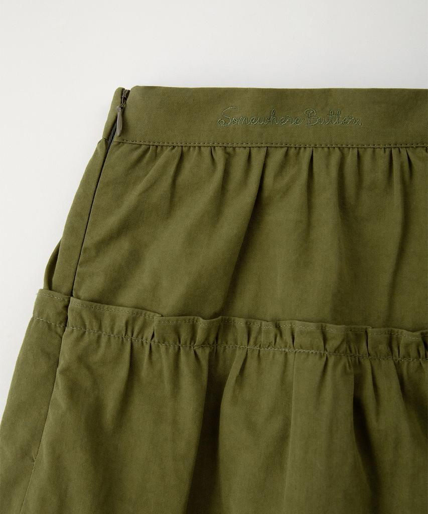 Sseomweeobeoteo Soy Shirring Mini Skirt - Khaki