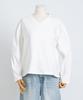 RUA Basic V-Neck Washed Cotton Long Sleeve 5 Colors Oversized (66~99)