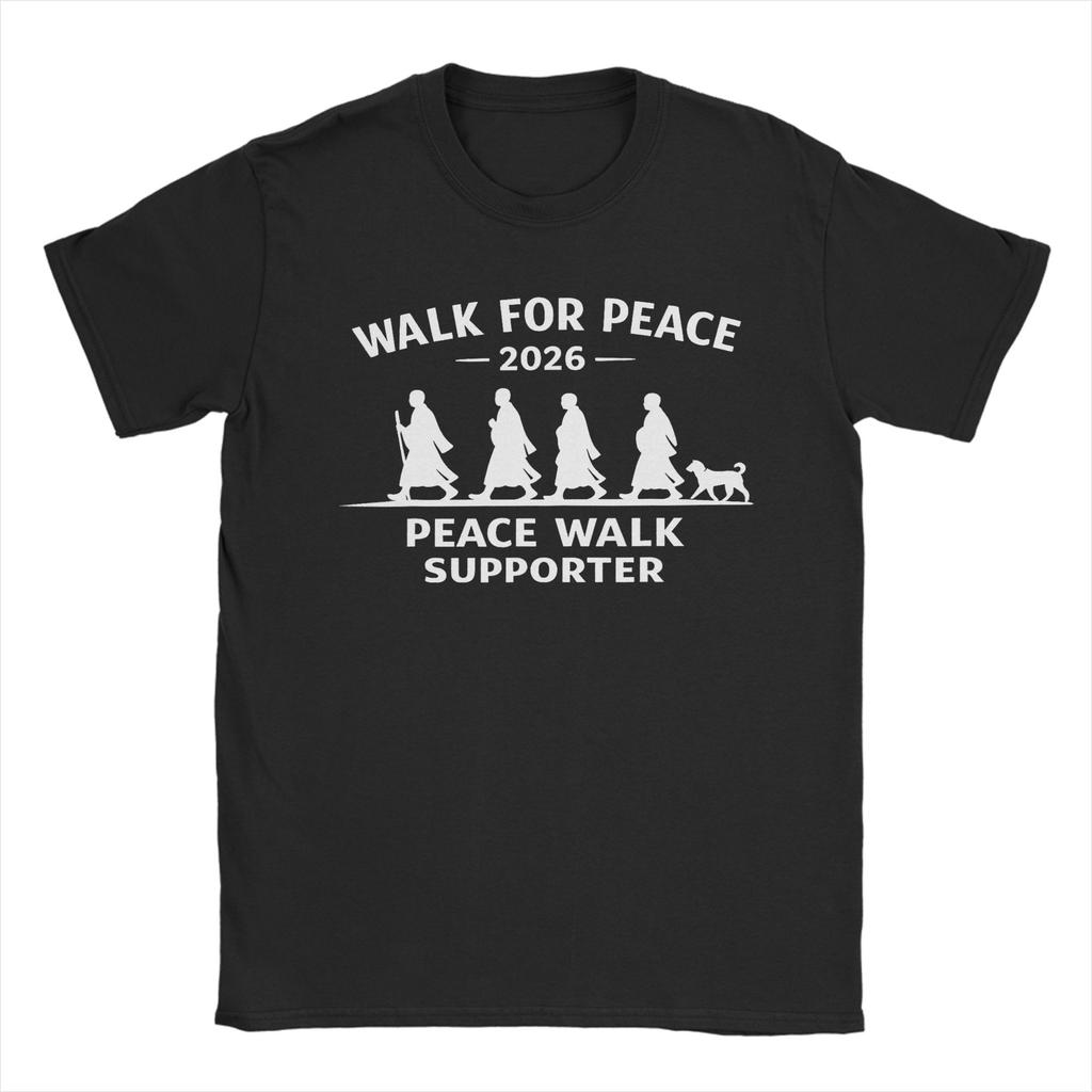 Mens Buddhist Monks Walk For Peace Aloka Dog T Shirt Cotton Clothing Novelty Short Sleeve Crew Neck Tees Gift Idea TShirt