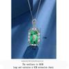 925 Sterling Silver Vintage Luxury Square Green Crystal Zircon Necklace Wedding Anniversary Birthday Anniversary Party Gift