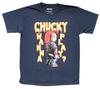 Childs Play New Adult Tshirt  Chucky Holding Knife  Wanna Play