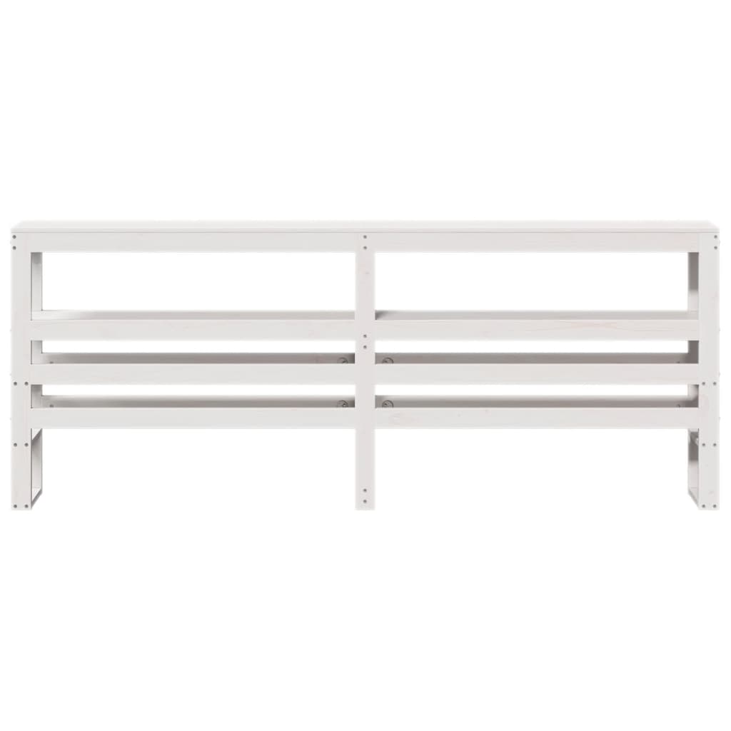 Vidaxl Wezgłowie Do Łóżka, Z Półkami, Białe, 180 Cm, Drewno Sosnowe