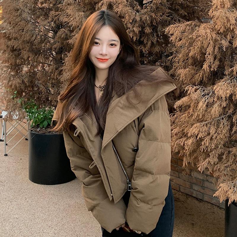 Winter new lapel short casual down cotton-padded jacket for women's small design cotton-padded jacket