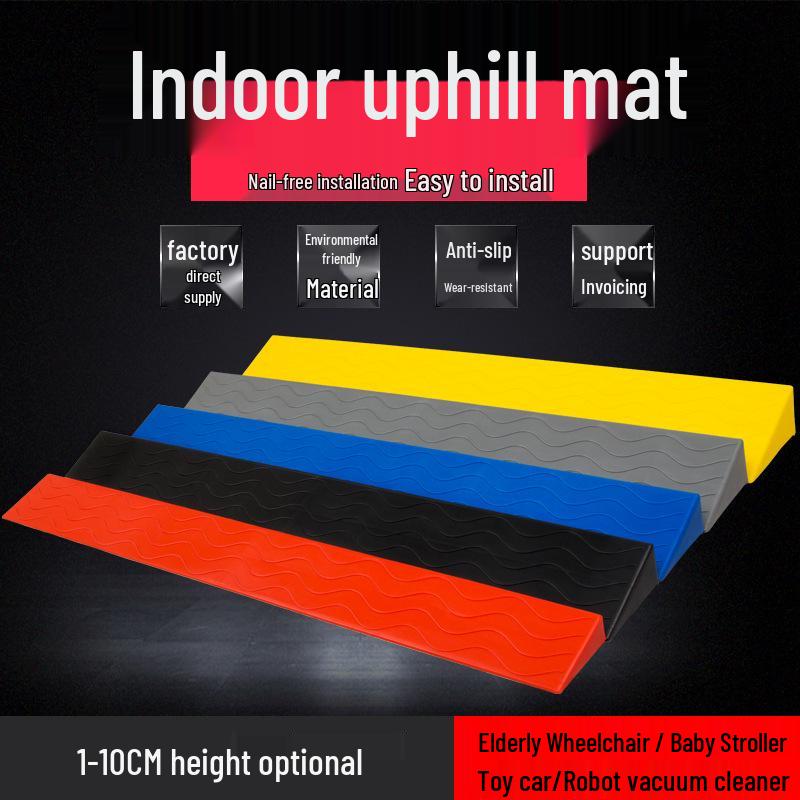 Пластиковый пандус-бордюр противоскользящий для автомобилей и порогов Red 100*7*1 PE