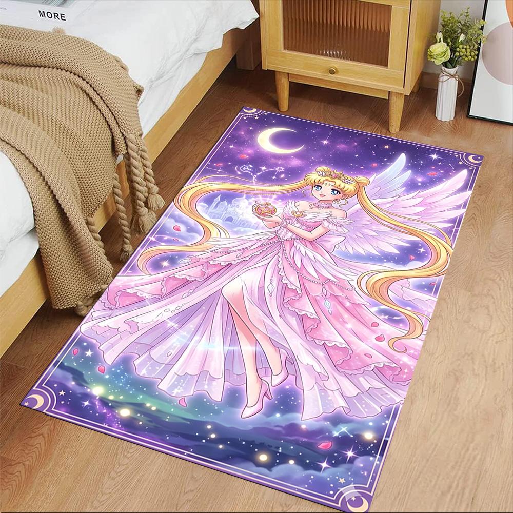 Moonlit Angelic Fantasy Carpet Design for Entryway Balcony Hallway Kitchen Antislip Carpet Anime Office Decor Wedding Party Gift