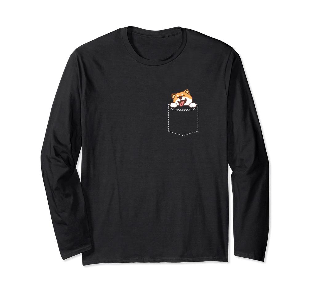 Happy Shiba Inu Dog in Your Pocket Cute Shiba Inu Dog Gift Long Sleeve T-Shirt