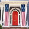Vertical Set with Star and Stripe Pattern for Outdoor and Indoor Wall Hanging Decoration 2 Durable Fabric Material for Events and Celebrations