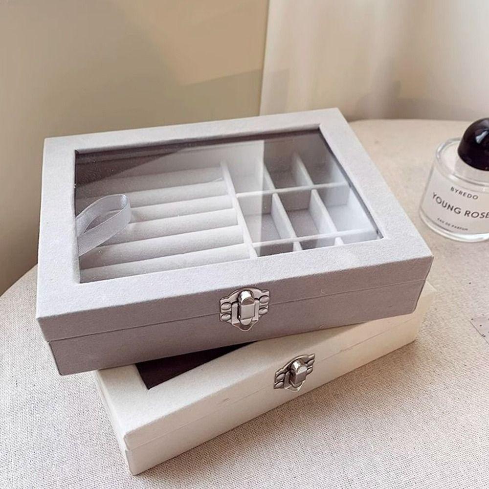Multi-Compartment Jewelry Organizer Transparent Jewelry Display Box for Jewelry Classification