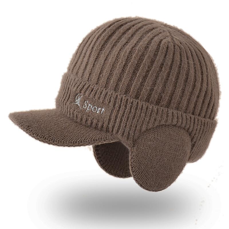 Knitted Baseball Cap For Men Warmth Windproof Winter With Ear Protection For Casual Outdoor Use