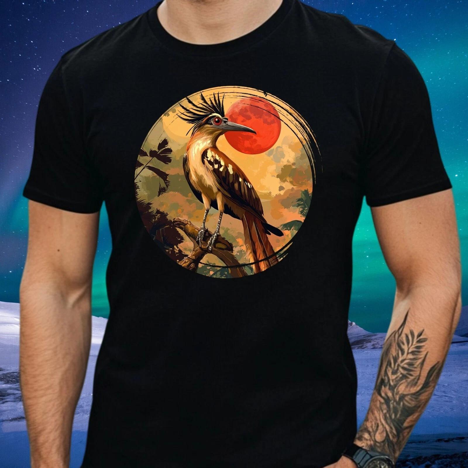 T-Shirt Herren Hoatzin Vogel Roter Mond Motiv Baumwolle Größe XS bis 5XL S