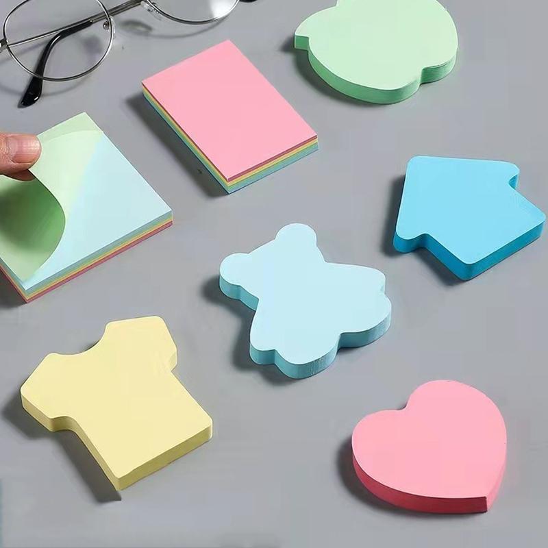 1Book Sticky Note Pads Stationery Paper Mixed Color Self-Adhesive School Office DIY Message Supplies Accessories Decorations ZYF