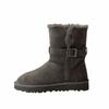 Gray snow boots women's new winter thick-soled heightening piled thickened long tube warm and non-slip cotton shoes