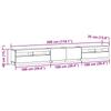 TV Cabinet with LED Lights Rustic Wood Look 300 x 35 x 40 cm